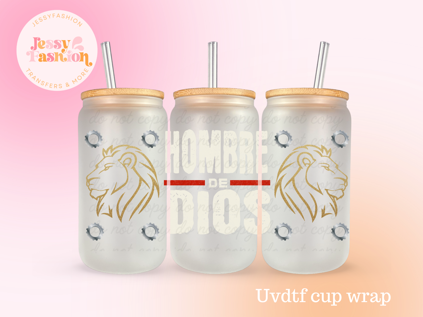 Hombre de Dios UV DTF CUP WRAP