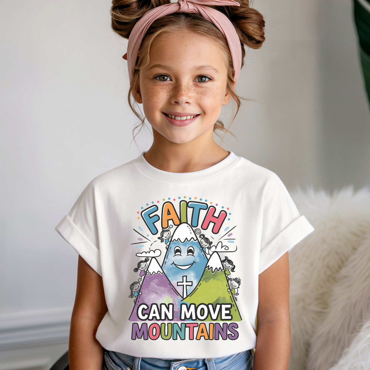 Kids Faith can move mountains Dtf Shirt Transfer