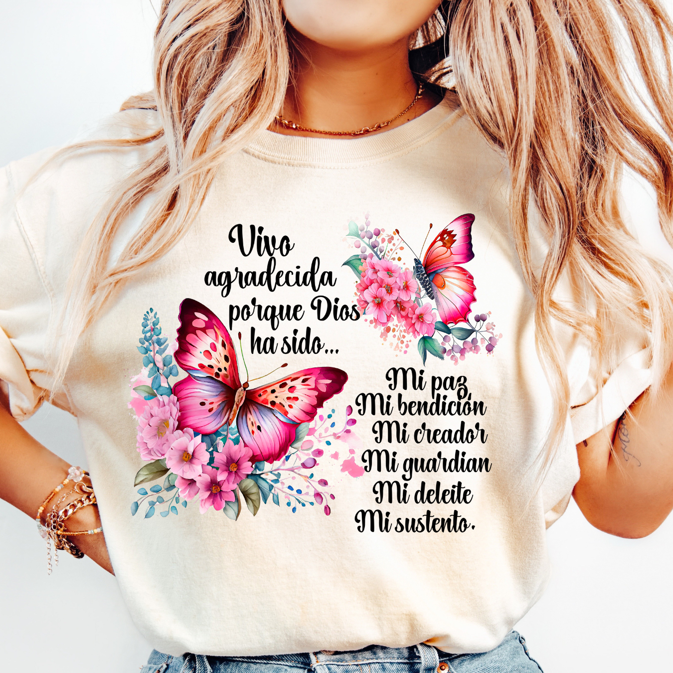 Vivo agradecida DTF Shirt Transfer