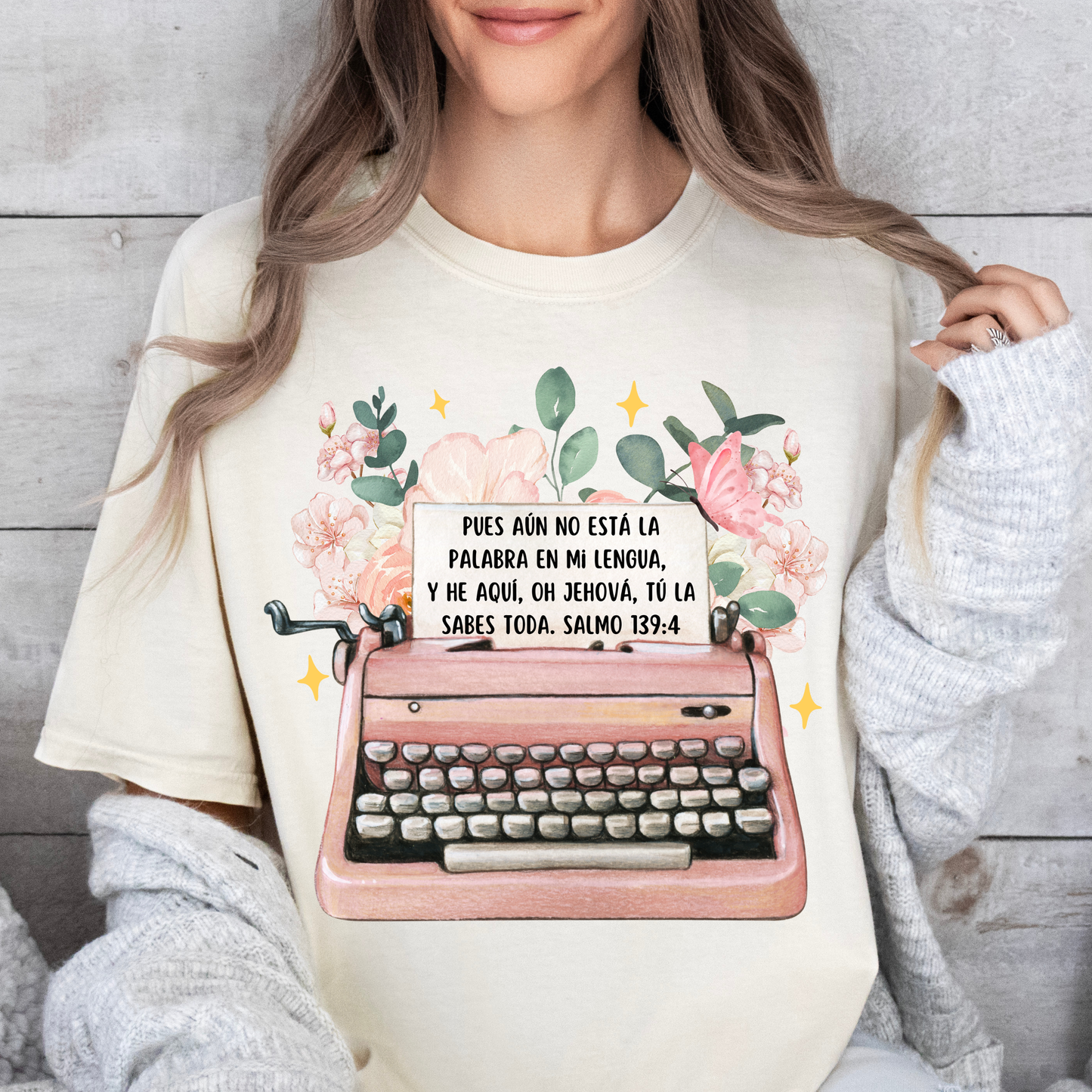 Salmo 139:4 Pues aún no esta tu palabra... DTF Shirt Transfer