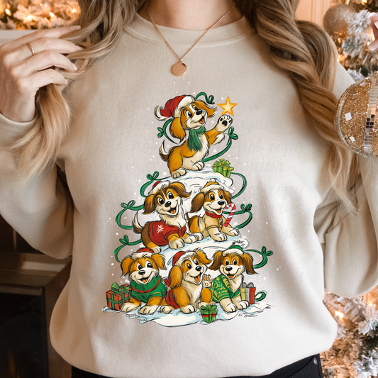 Doggy Christmas Tree DTF Shirt Transfer
