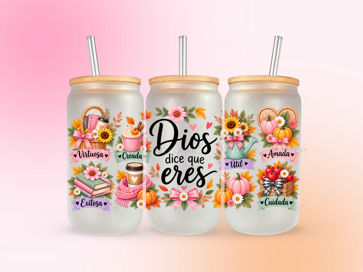 Dios dice que eres... Edición Otoño UV DTF CUP WRAP