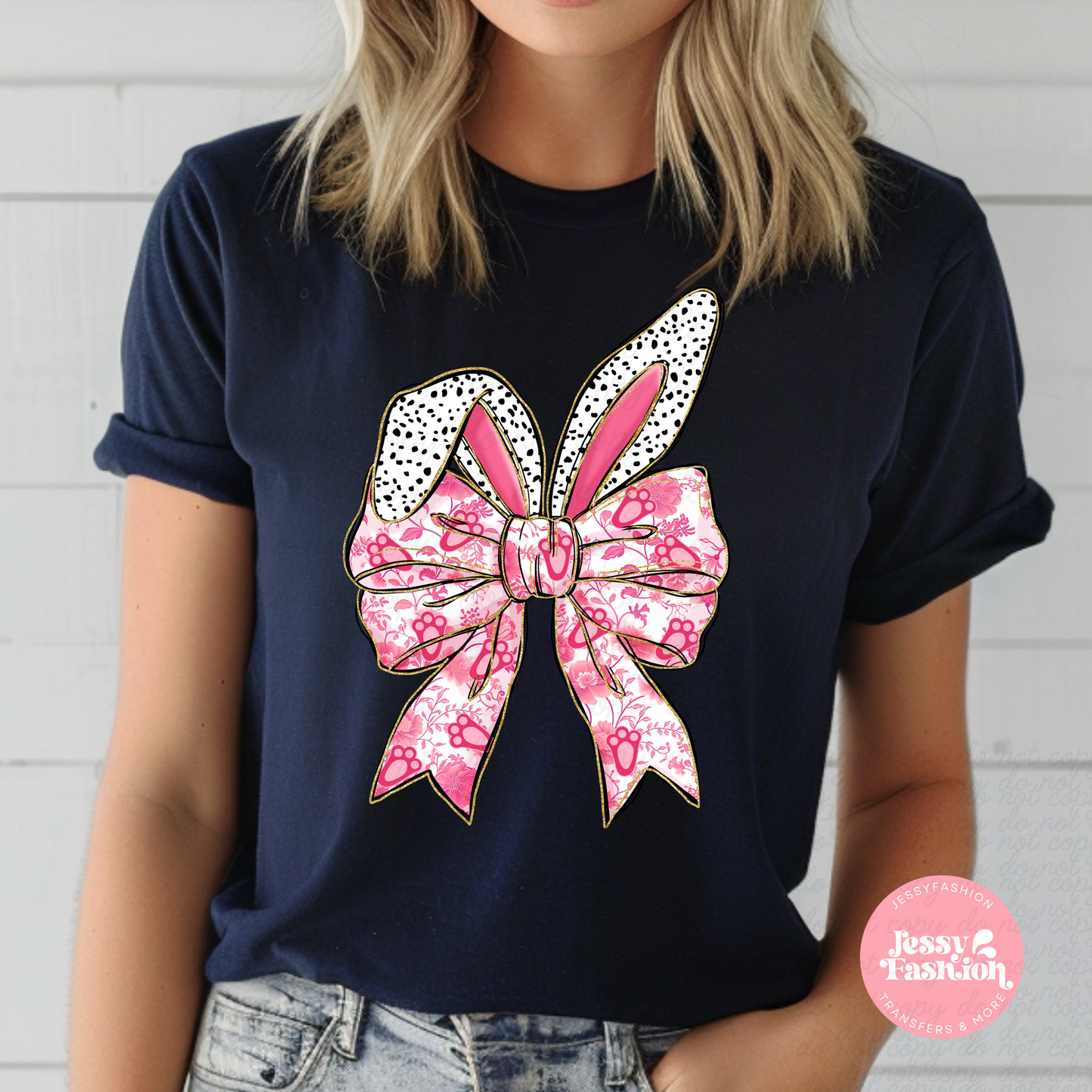 Easter Bunny Bow Ears DTF Shirt Transfer