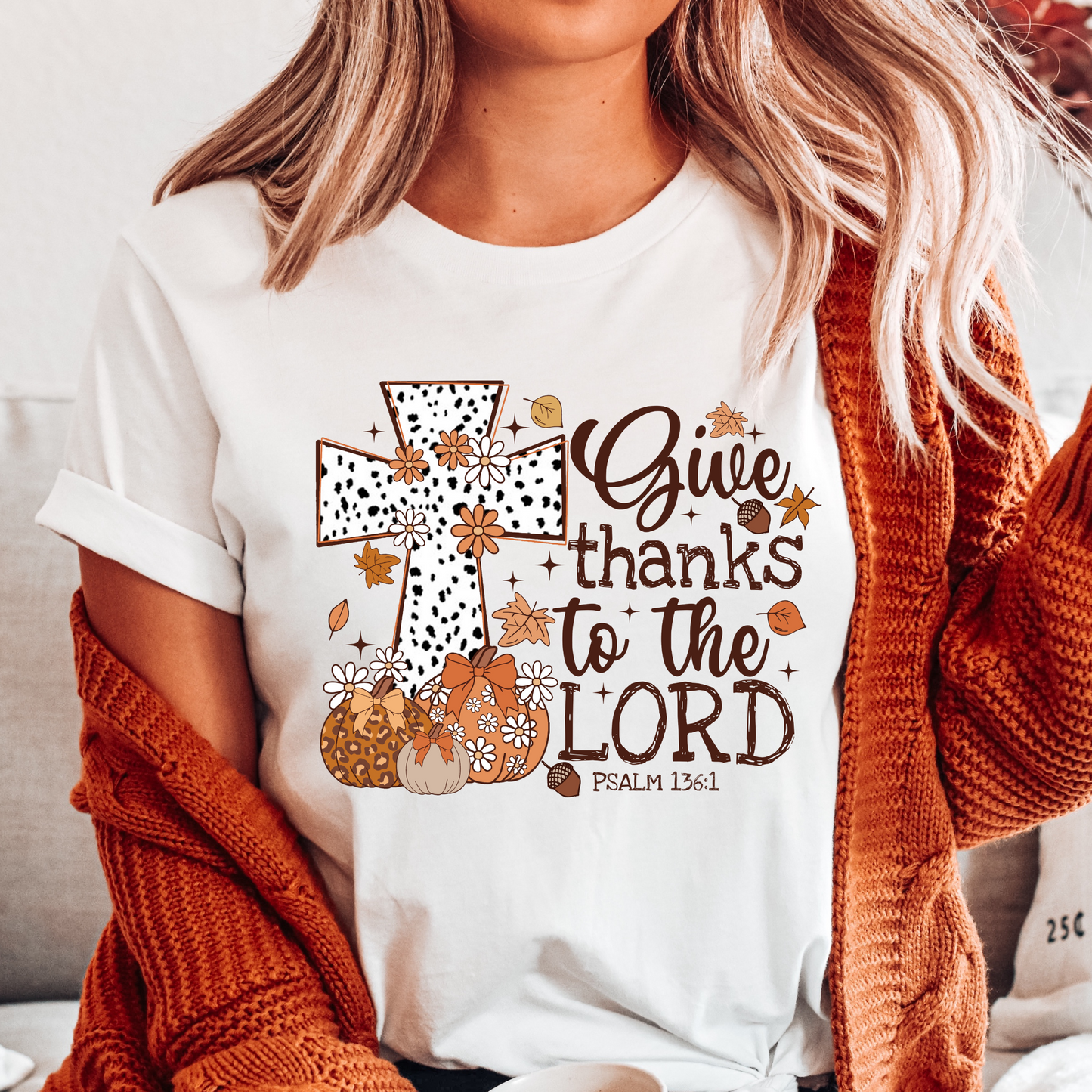 Give thanks to the Lord DTF Shirt Transfer