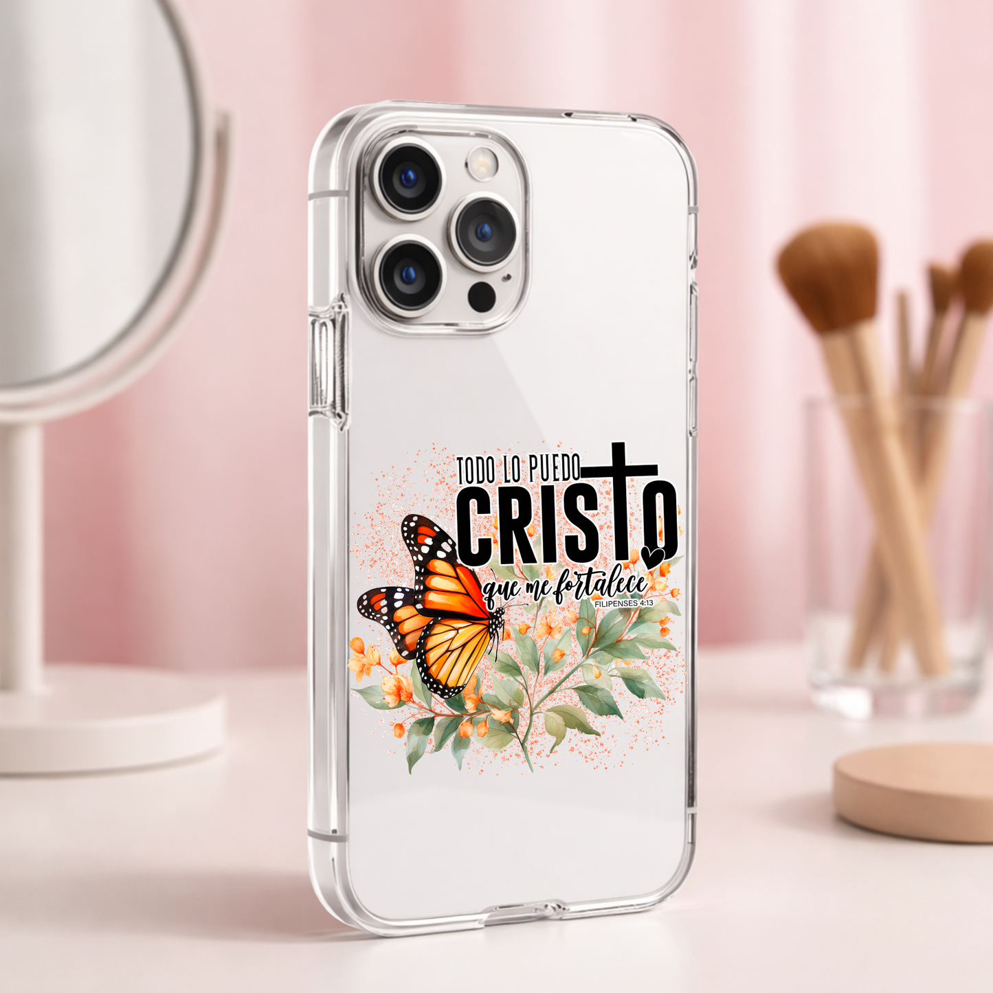 Todo lo puedo en Cristo Cellphone Uv Dtf Decal