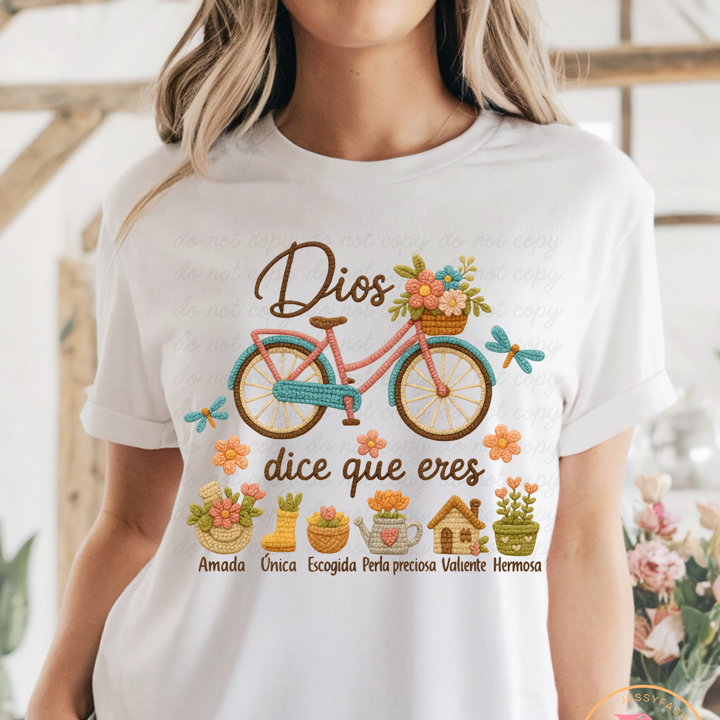 Dios dice que eres crochet Dtf Shirt Transfer