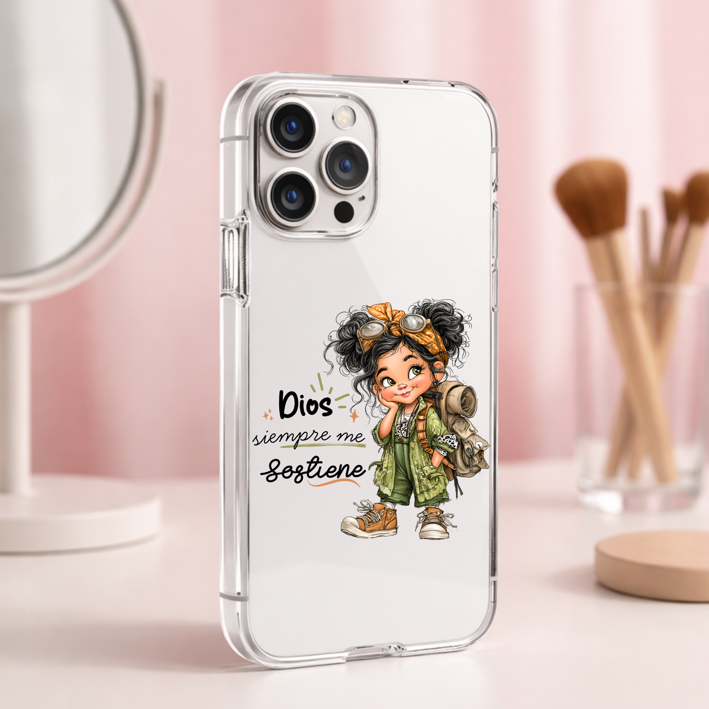 Dios siempre me sostiene Cellphone Uv Dtf Decal