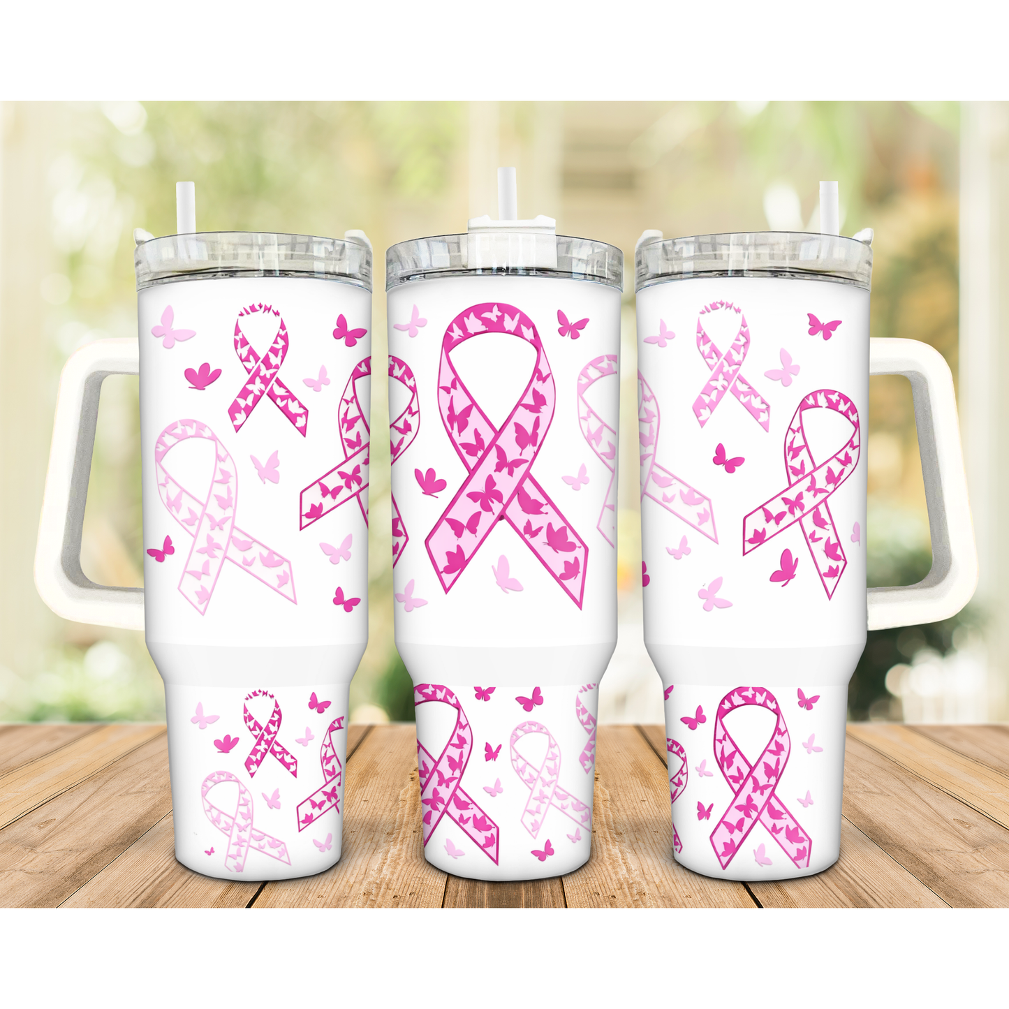 Breast Cancer 40oz Tumbler Uvdtf transfer