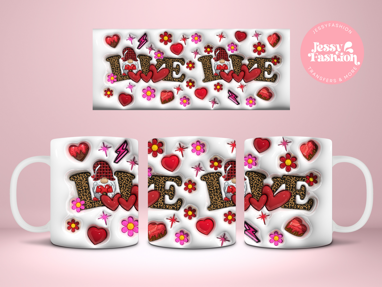 Love Gnomes mug Sublimation transfer