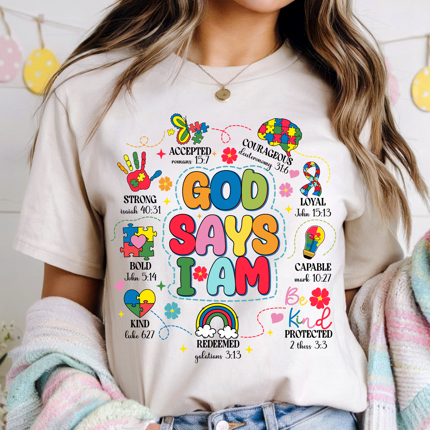 Autism God says I am Dtf Shirt Transfer