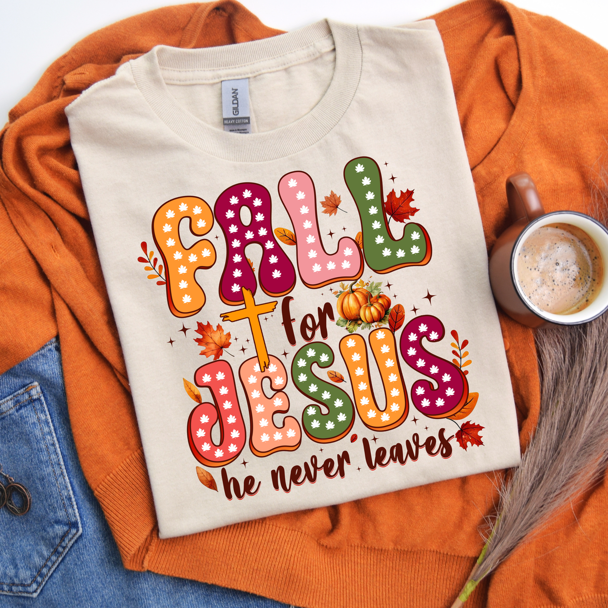 Fall for Jesus Dtf shirt transfer