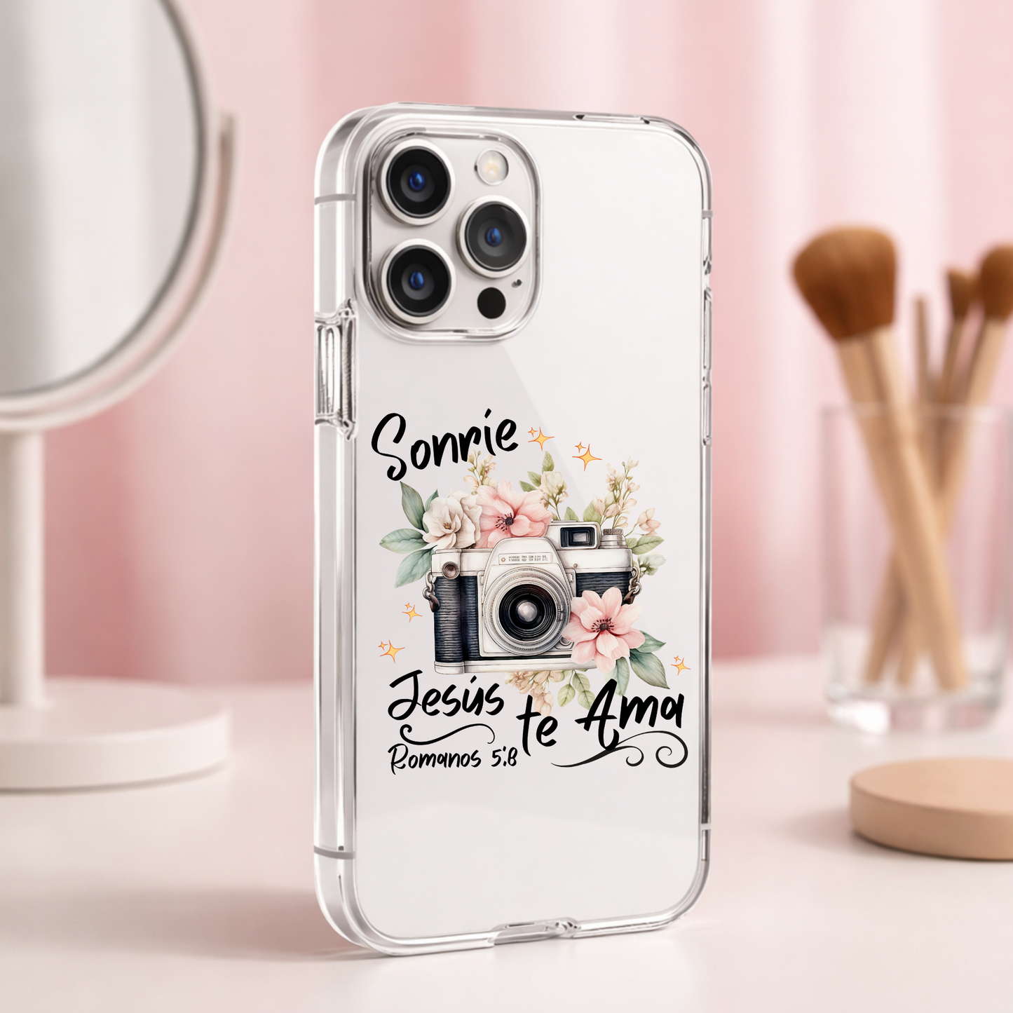 Sonrie Jesús te ama Cellphone Uv Dtf Decal