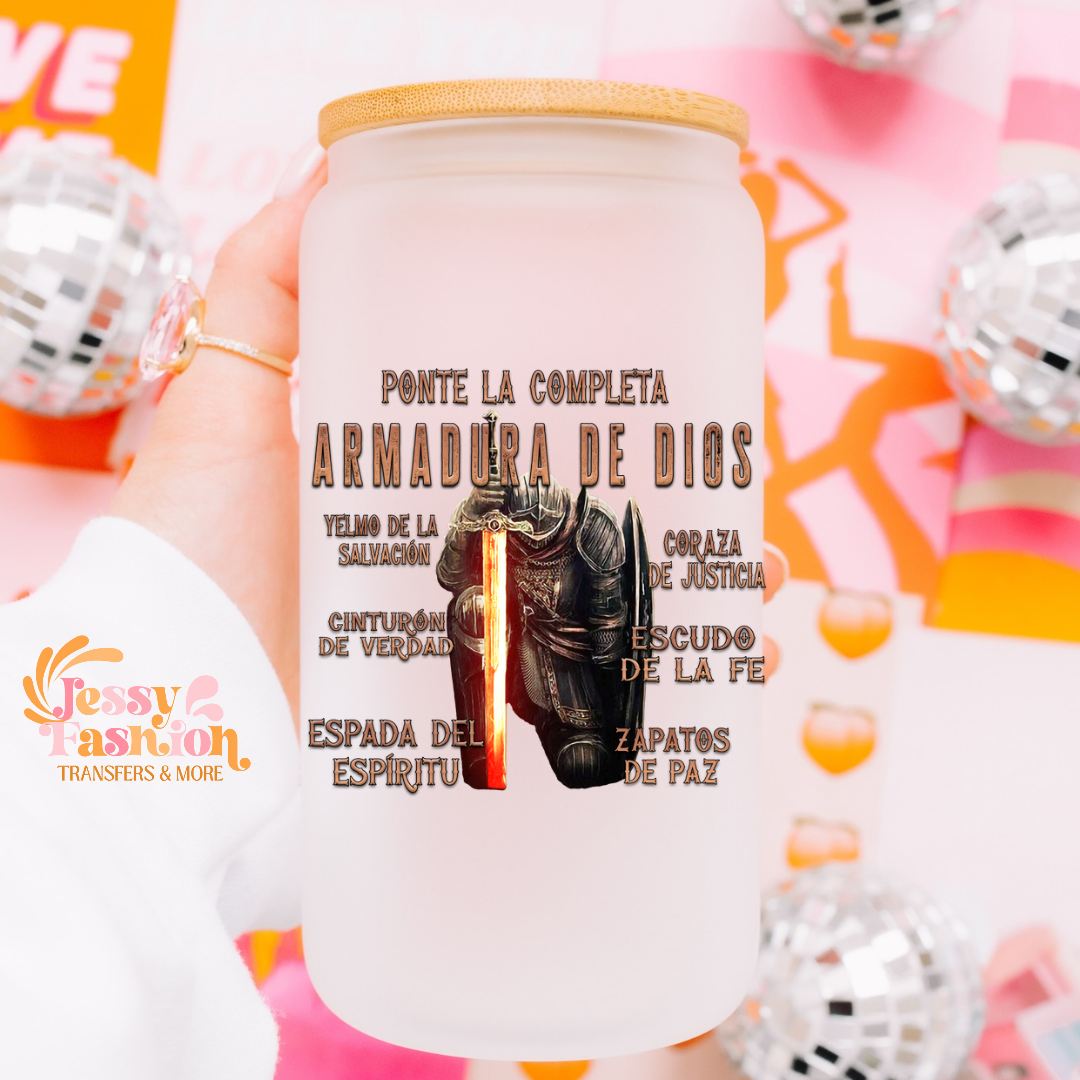 Hombre Armadura de Dios UV DTF Decal