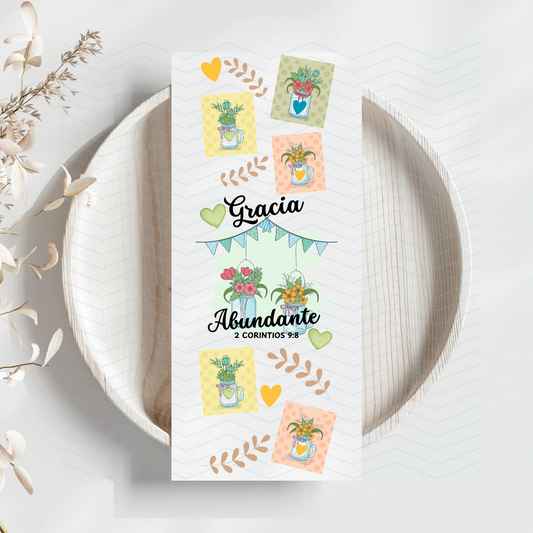 Gracia Abundante 2 Cor. 9:8 Uv dtf Bookmark