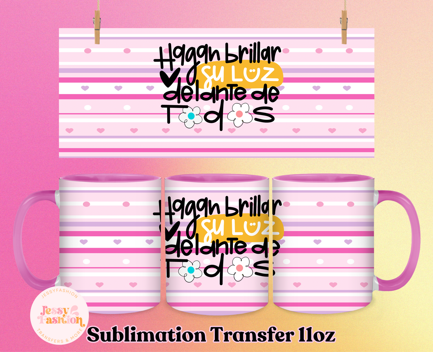 Hagan brillar su luz delante de todos mug 11oz Sublimation transfer