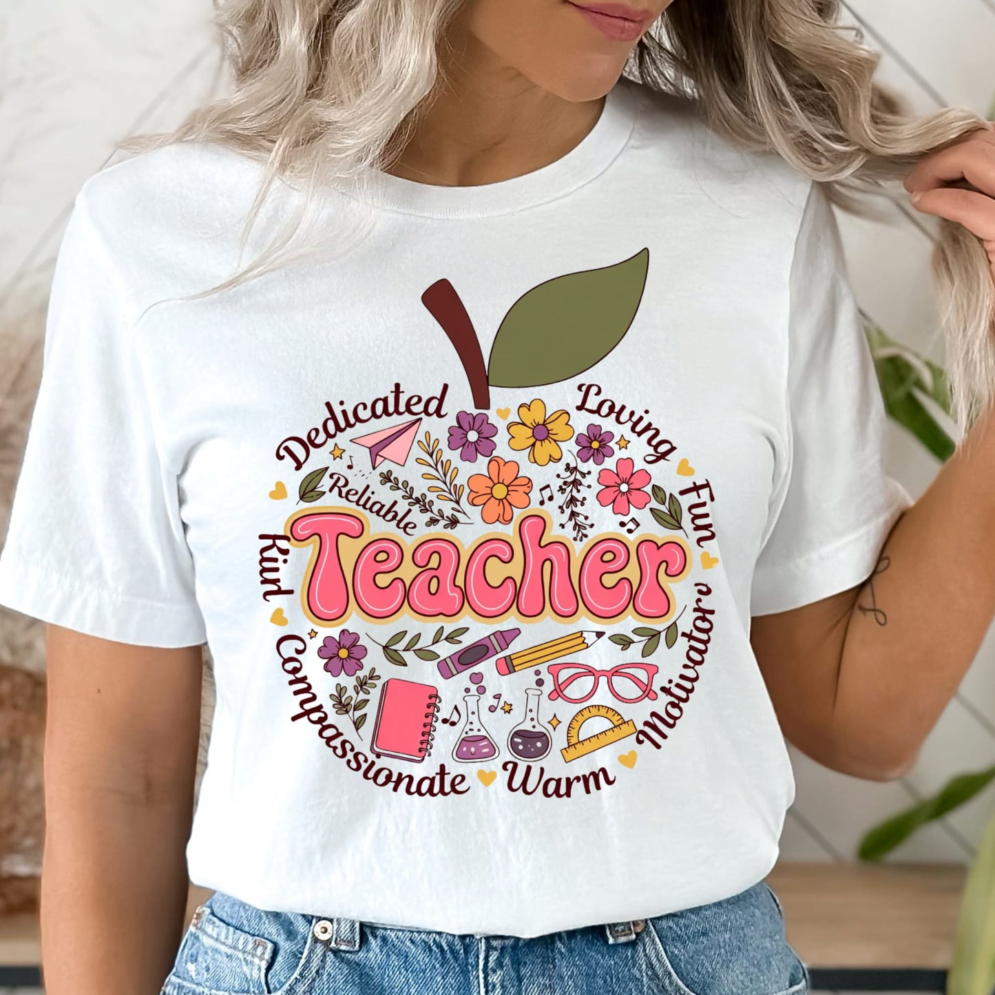 Teacher, Dedicated, Loving Dtf shirt transfer