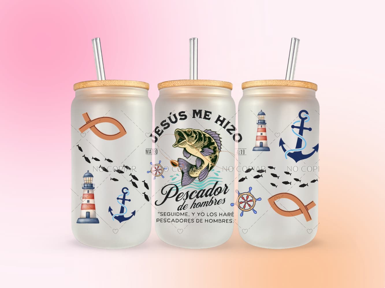 Jesus Me Hizo Pescador De Hombres UV DTF CUP WRAP