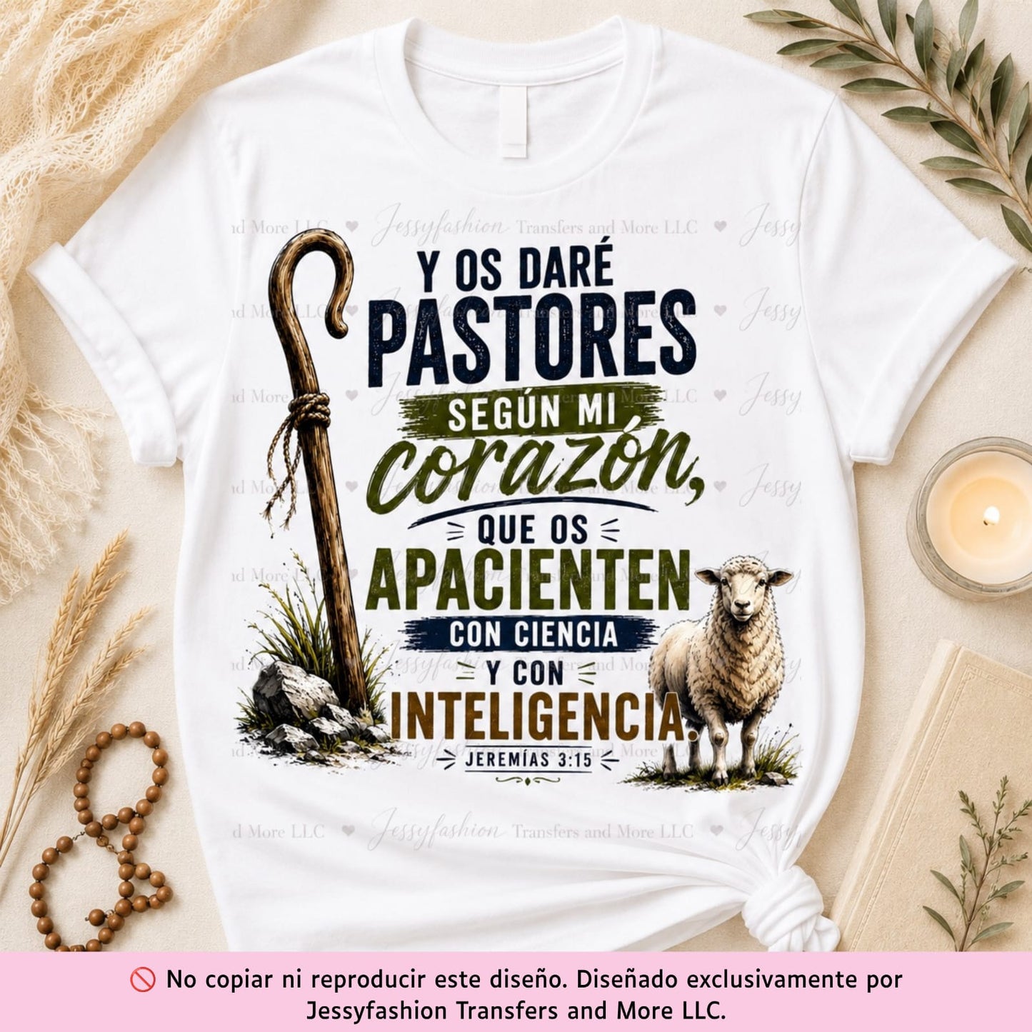 Y Os Daré Pastores Según Mi Corazón Dtf shirt transfer