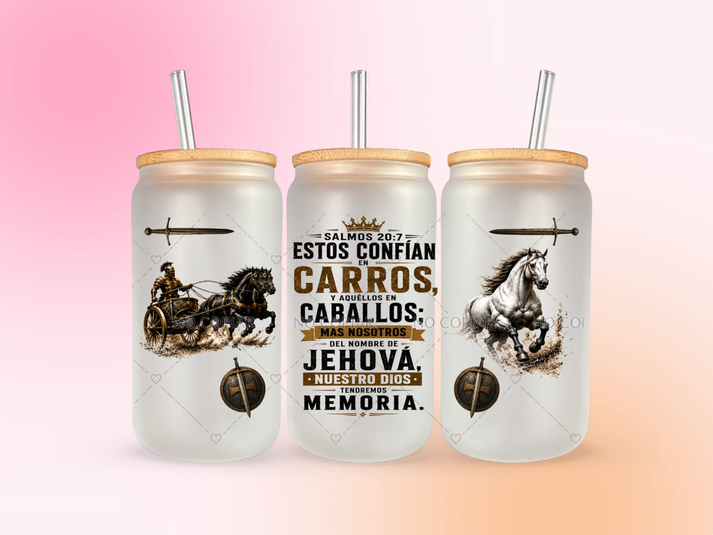 Salmos 20:7 Estos confían en... UV DTF CUP WRAP