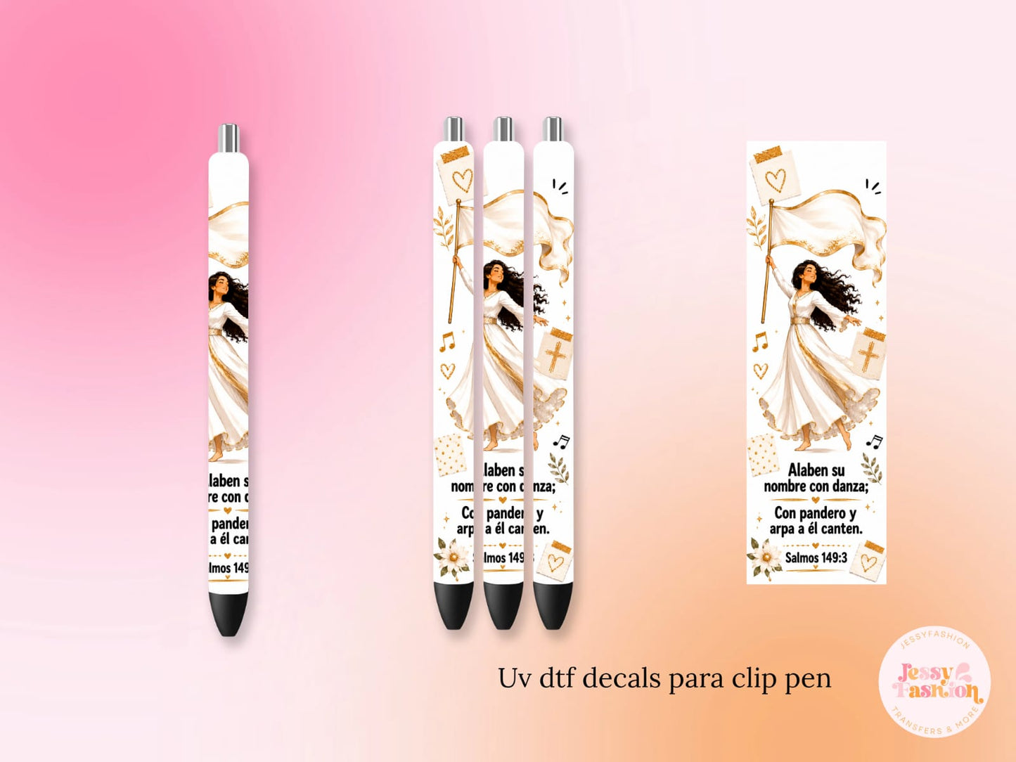 Alaben Su Nombre Con Danza UV DTF DECAL BOLÍGRAFO