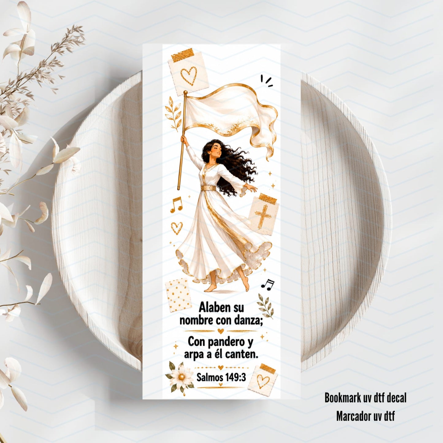 Alaben Su Nombre Con Danza Uv Dtf Bookmark