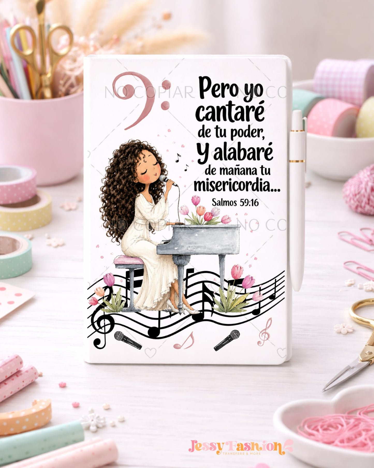 Pero Yo Cantaré De Tu Poder UV dtf notebook