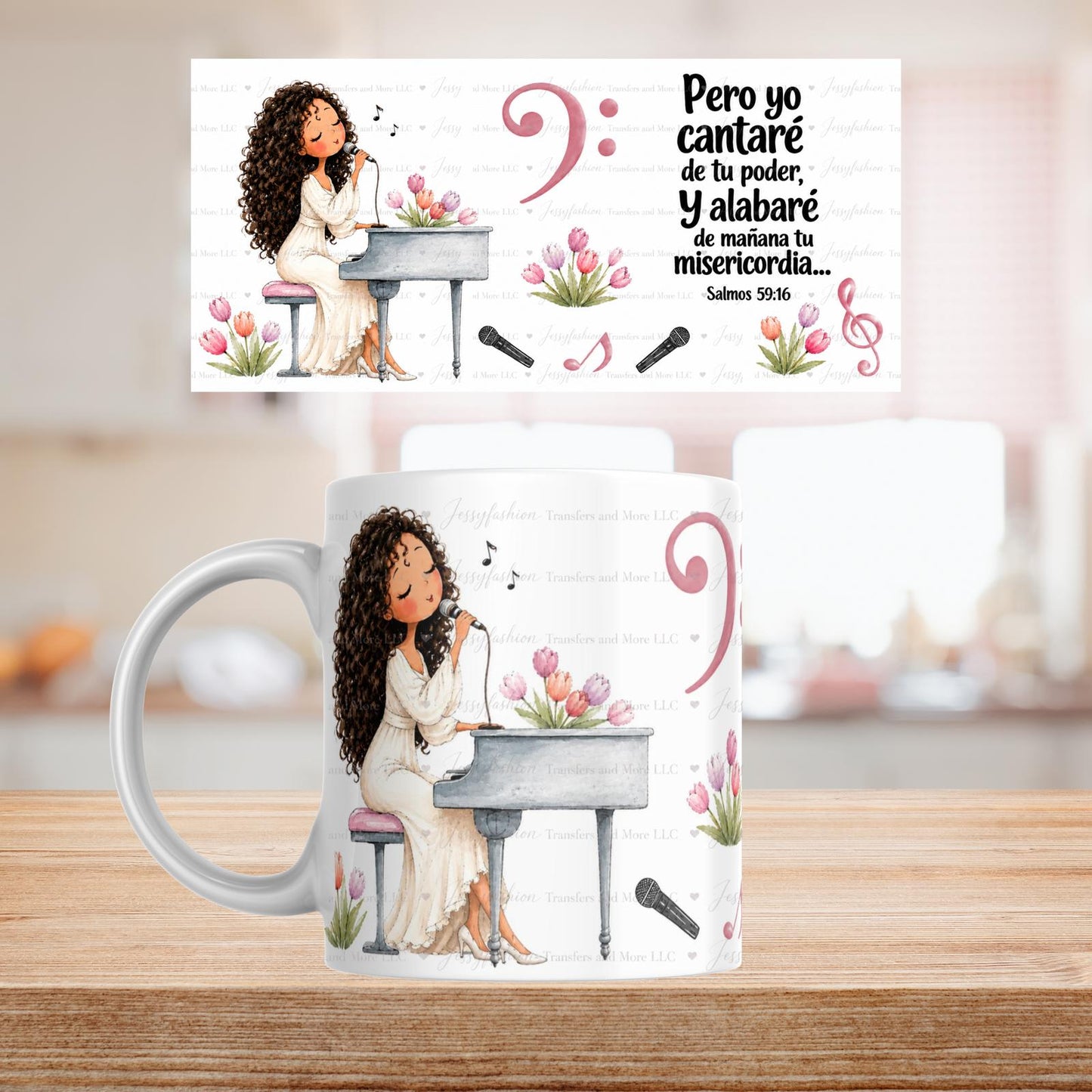 Pero Yo Cantaré De Tu Poder mug 11oz Sublimation transfer