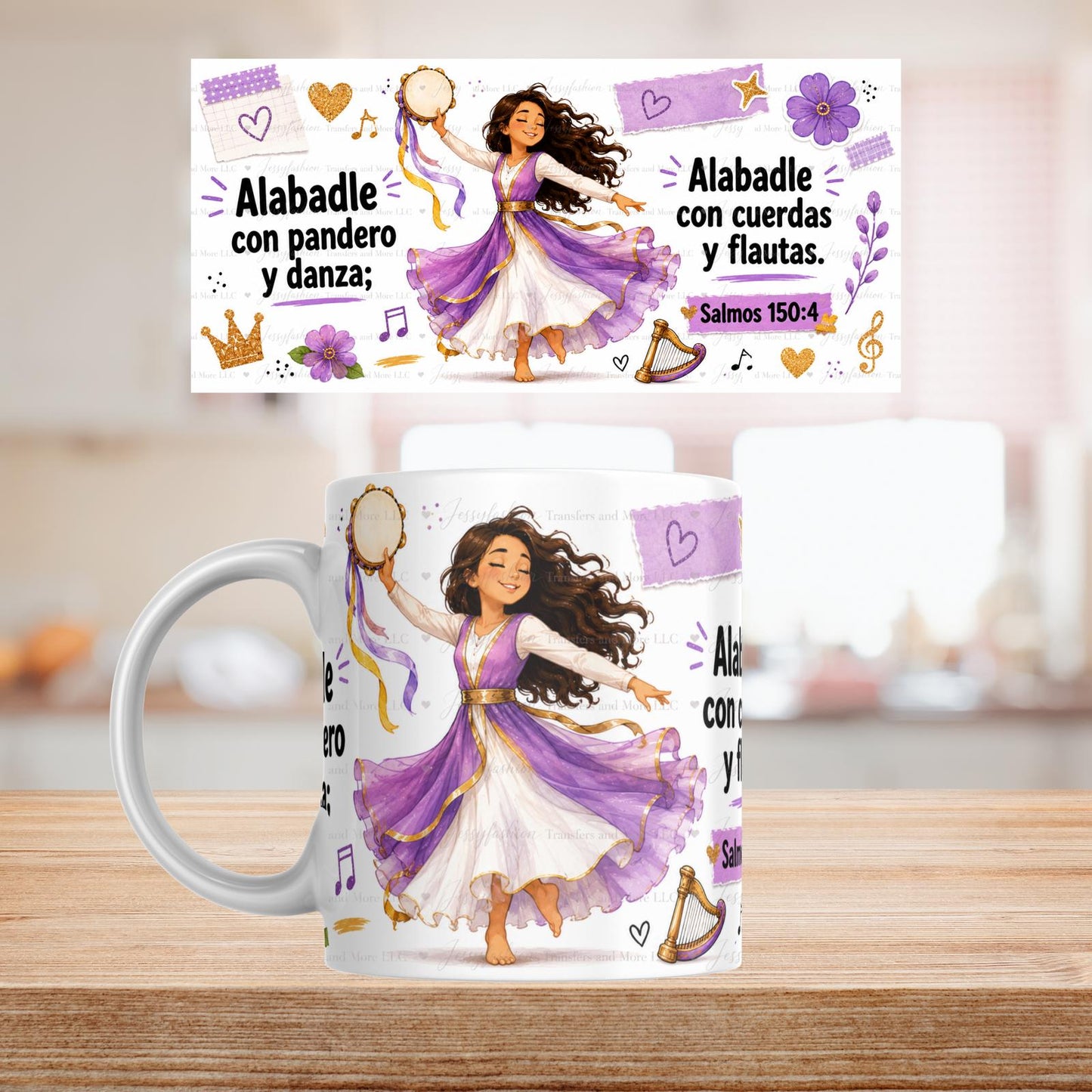 Alabadle Con Pandero Y Danza mug 11oz Sublimation transfer