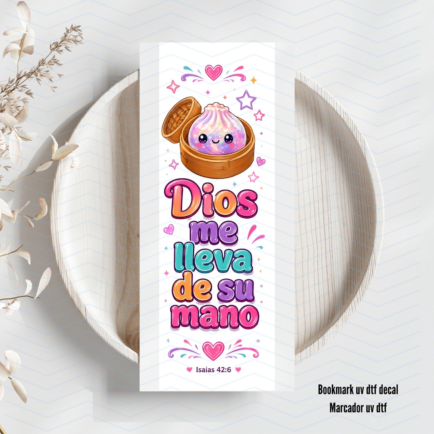 Dios Me LLeva De Su Mano Uv Dtf Bookmark
