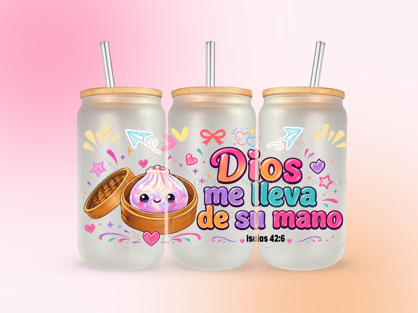 Dios Me LLeva De Su Mano UV DTF CUP WRAP