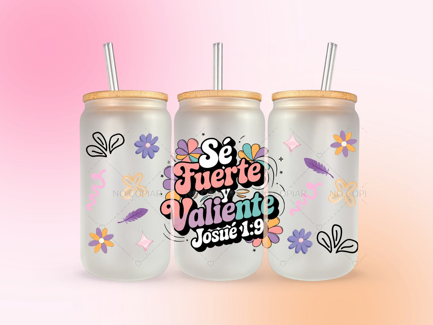 Sé Fuerte Y Valiente UV DTF CUP WRAP