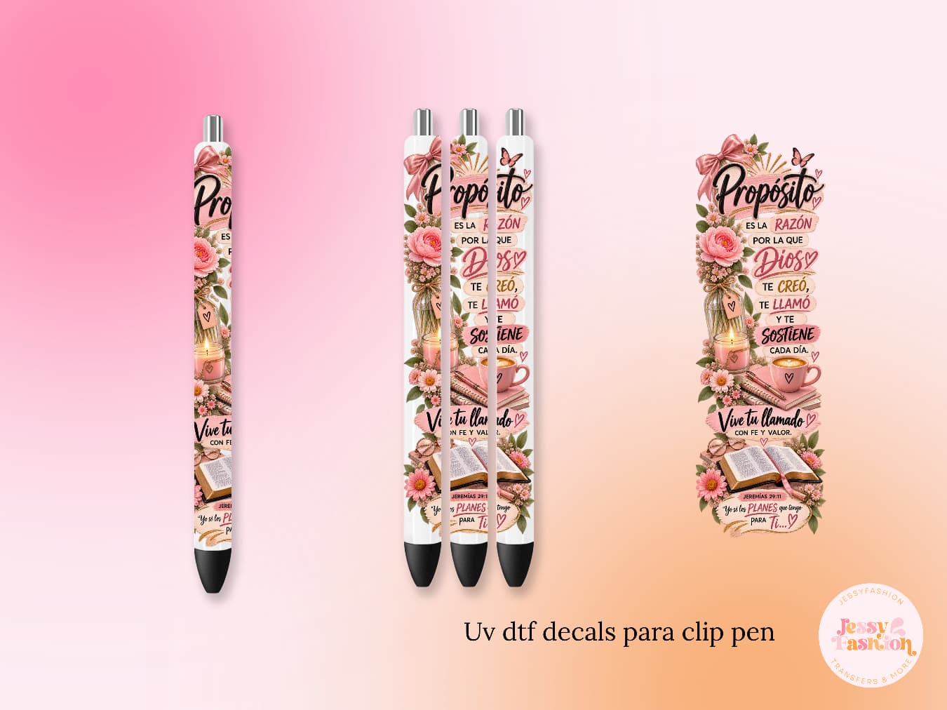 Vive tu Llamado con Fé y Valor UV DTF PEN WRAP
