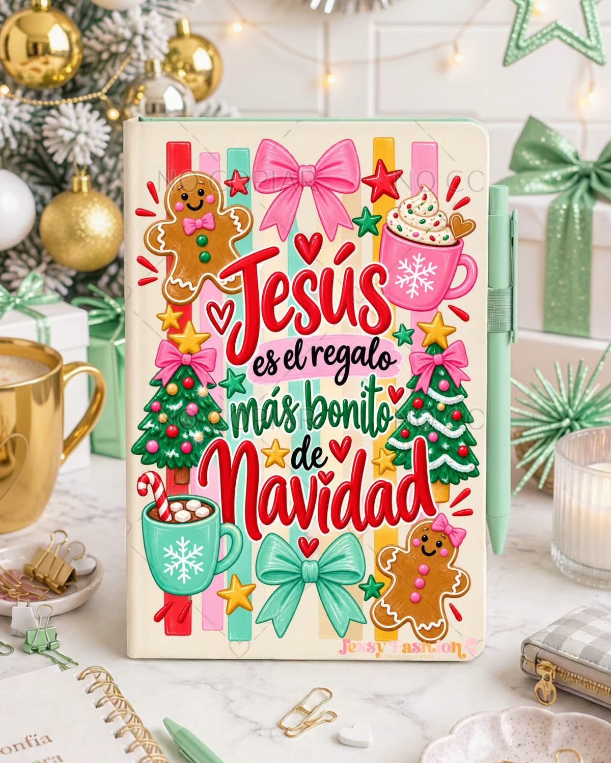 Jesús es el regalo más bonito de navidad UV dtf notebook