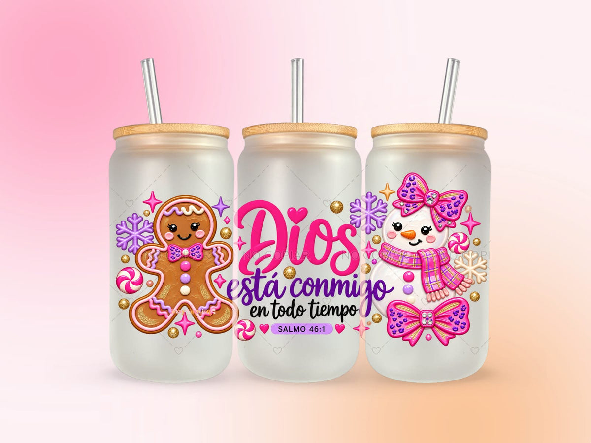 Dios está conmigo en todo tiempo UV DTF CUP WRAP