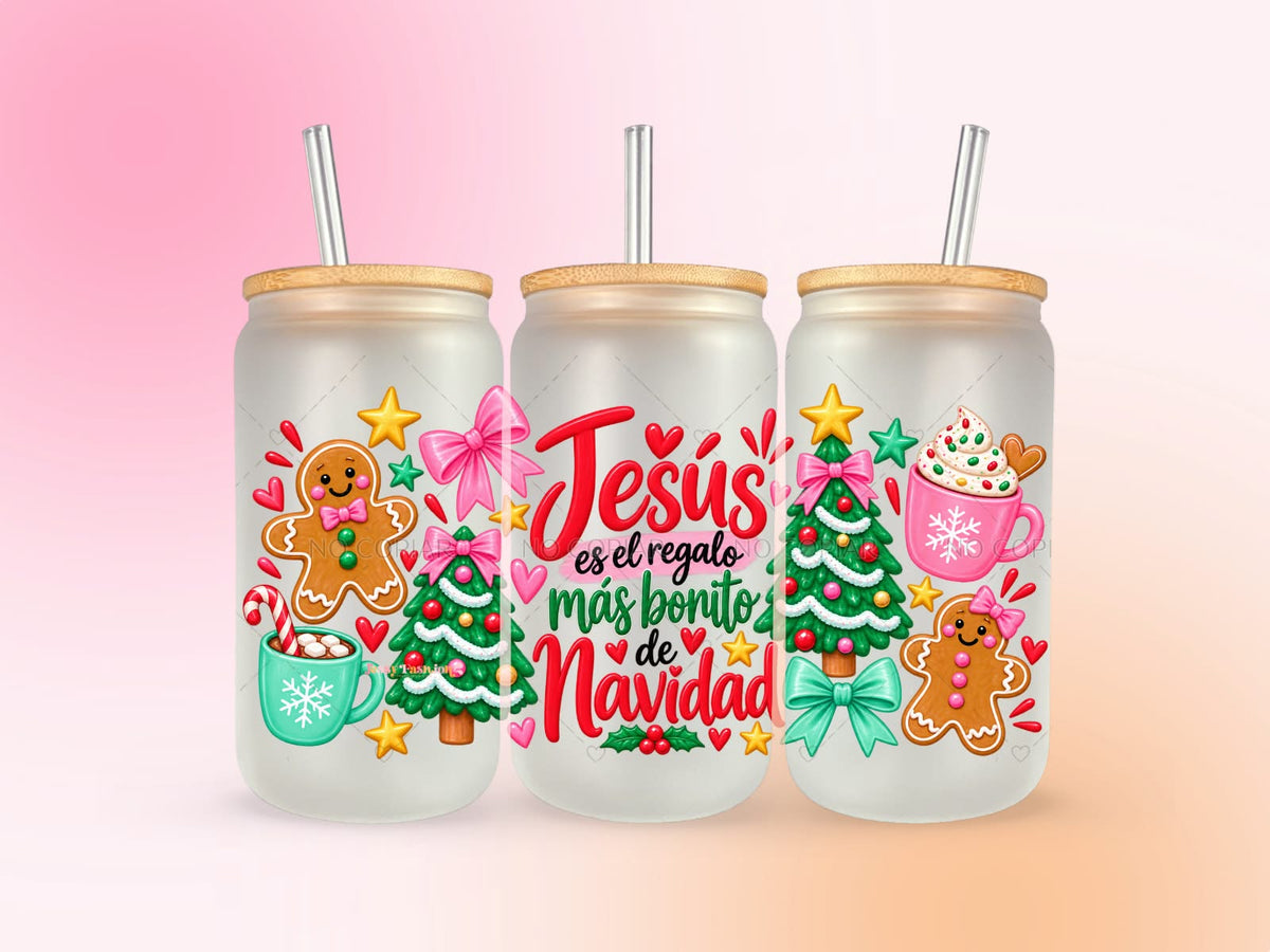 Jesús es el regalo más bonito de navidad UV DTF CUP WRAP