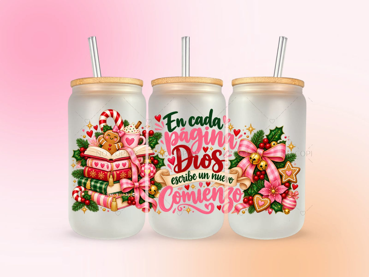 En cada página Dios escribe un nuevo comienzo UV DTF CUP WRAP