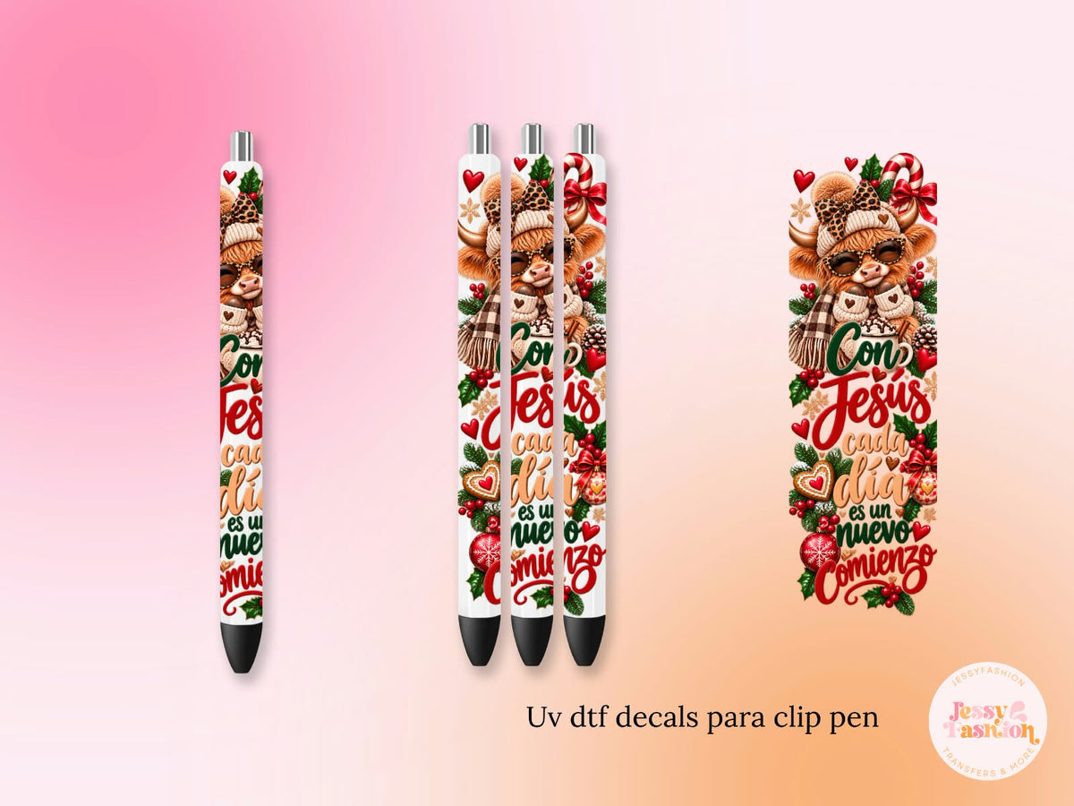 Con Jesús cada día es un nuevo comienzo UV DTF PEN WRAP