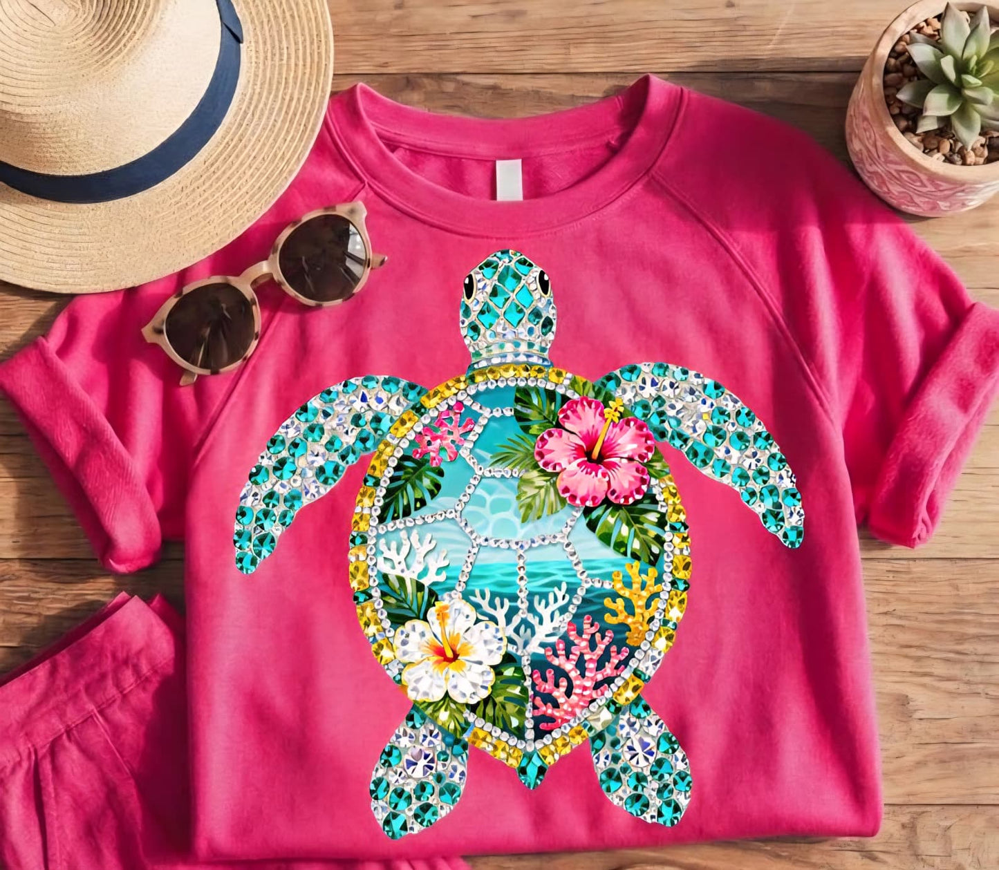 Turtle summer beach Dtf shirt transfer