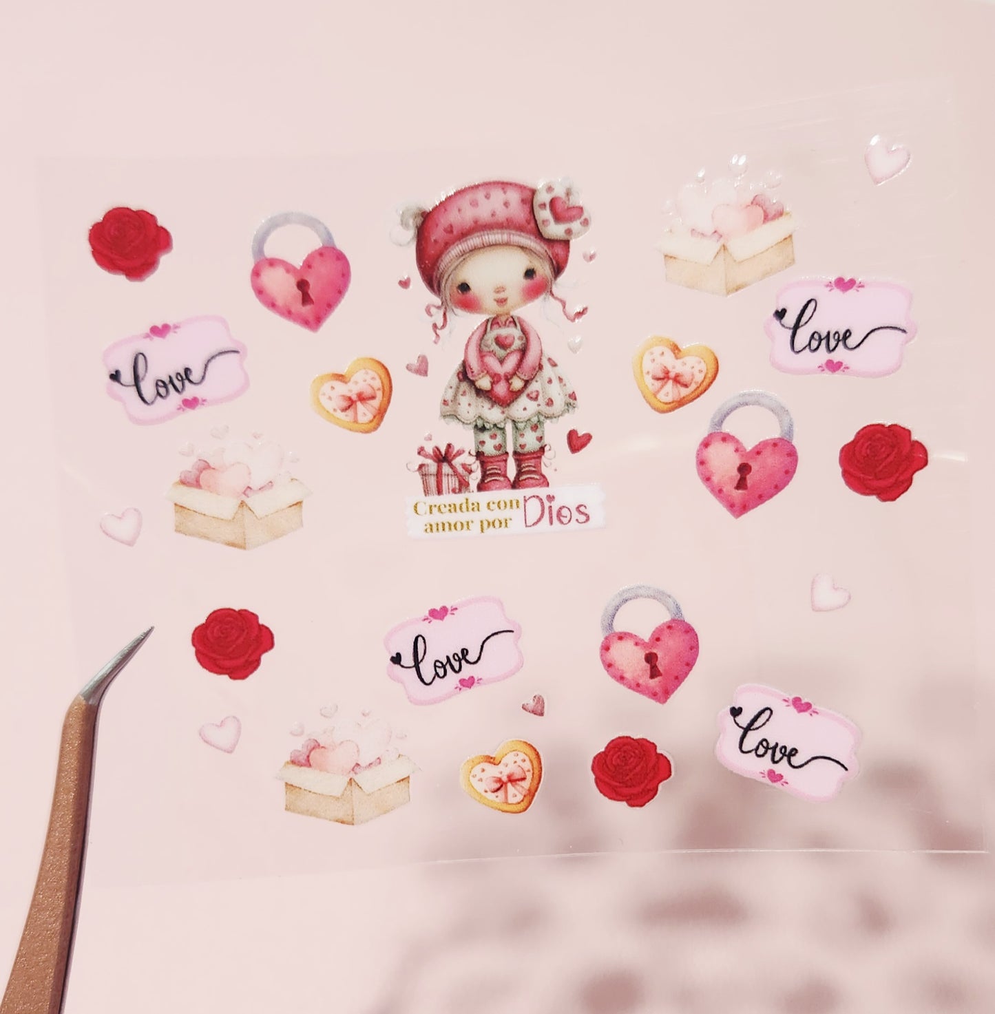 Creada con amor por Dios Mini uv dtf wrap