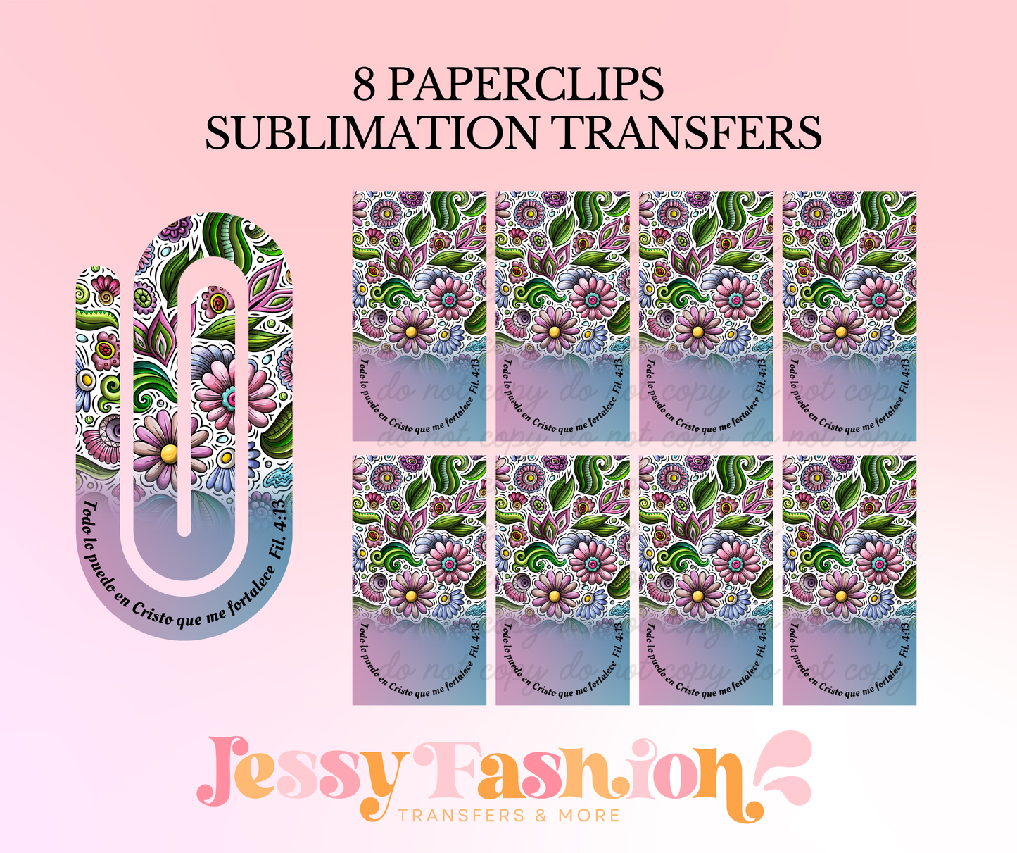 Todo lo puedo en Cristo... paperclip SUBLIMATION TRANSFER