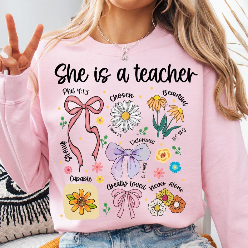 She is Teacher Dtf Shirt Transfer