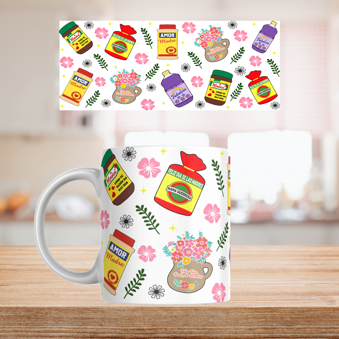 Mamá Amor, Sazón y Fabulosa 11oz Sublimation transfer