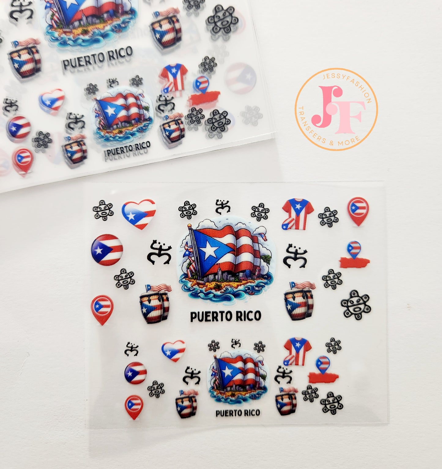 Puerto Rico mini tumbler uv dtf wrap