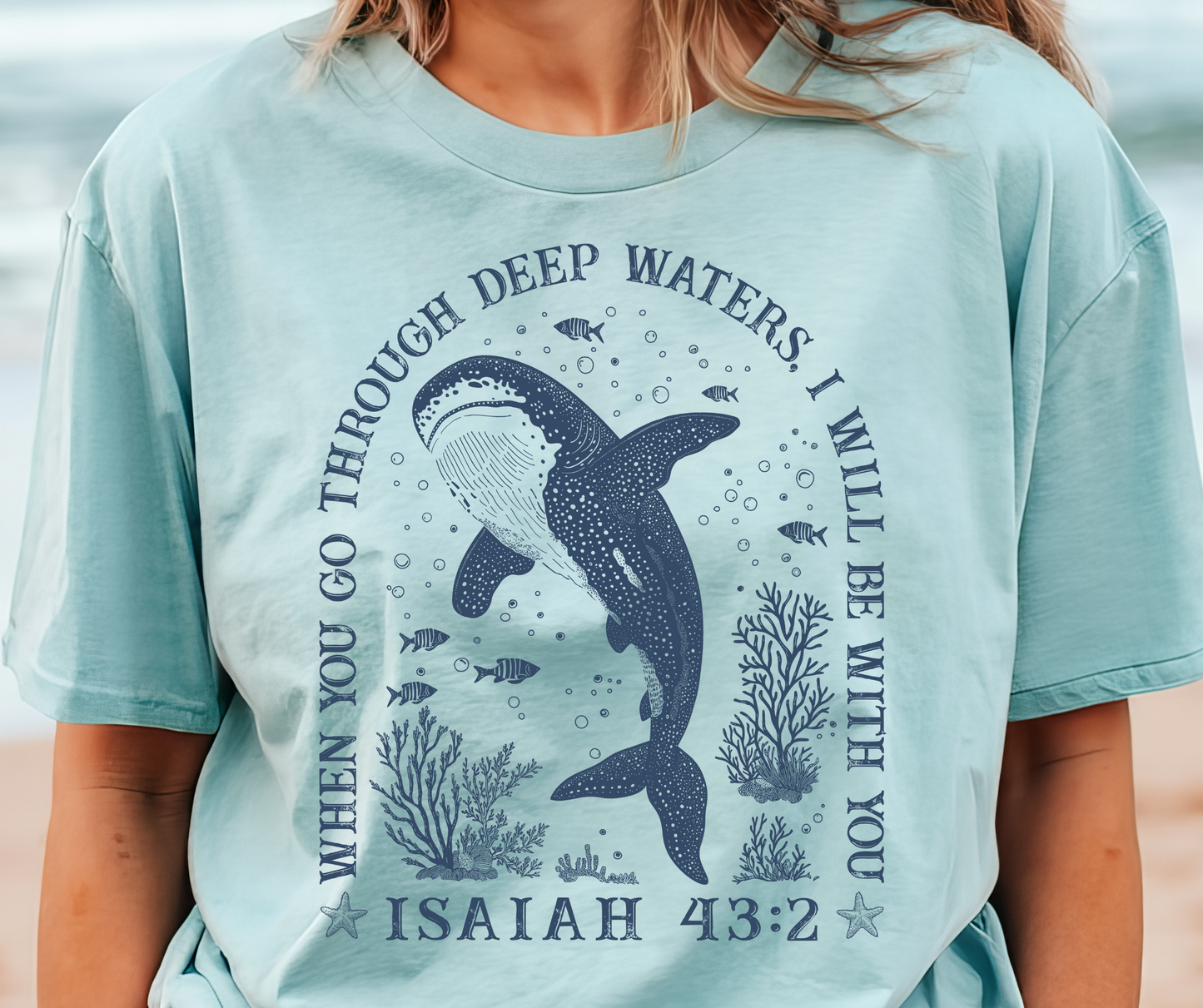 Deep waters Isaiah 43:2 DTF Shirt Transfer
