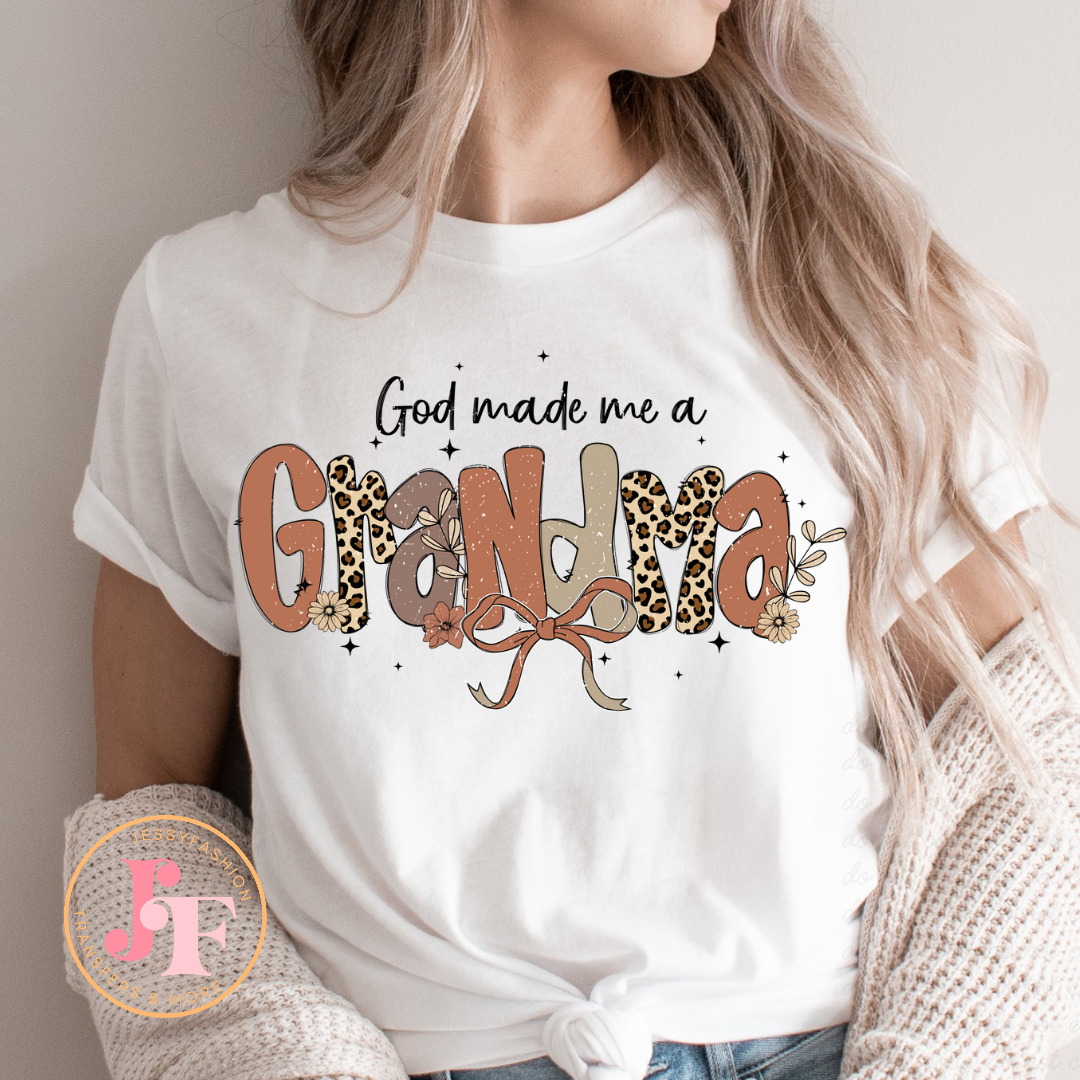 God made me a Grandma DTF Shirt Transfer