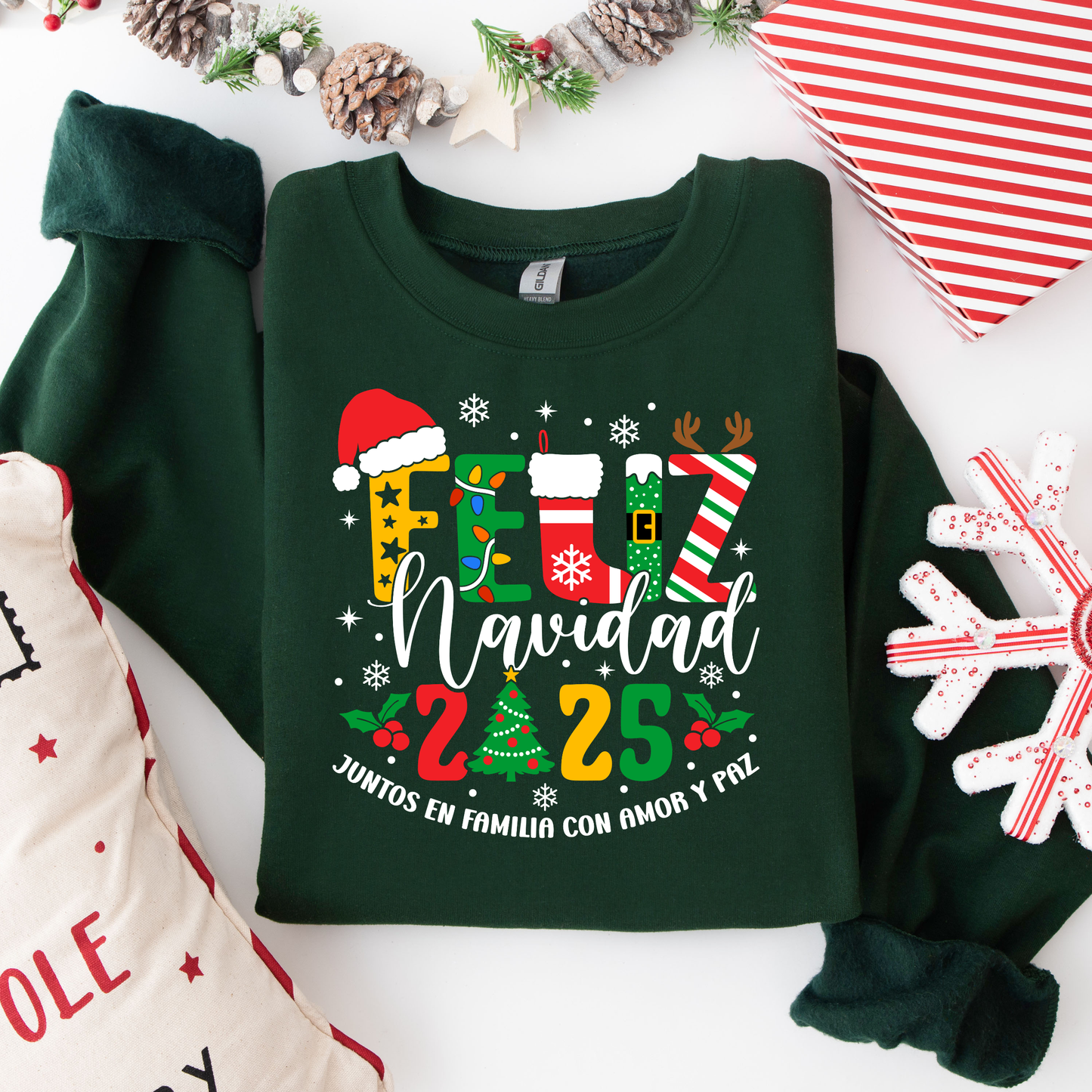 Feliz Navidad 2025 juntos en familia Dtf Shirt Transfer