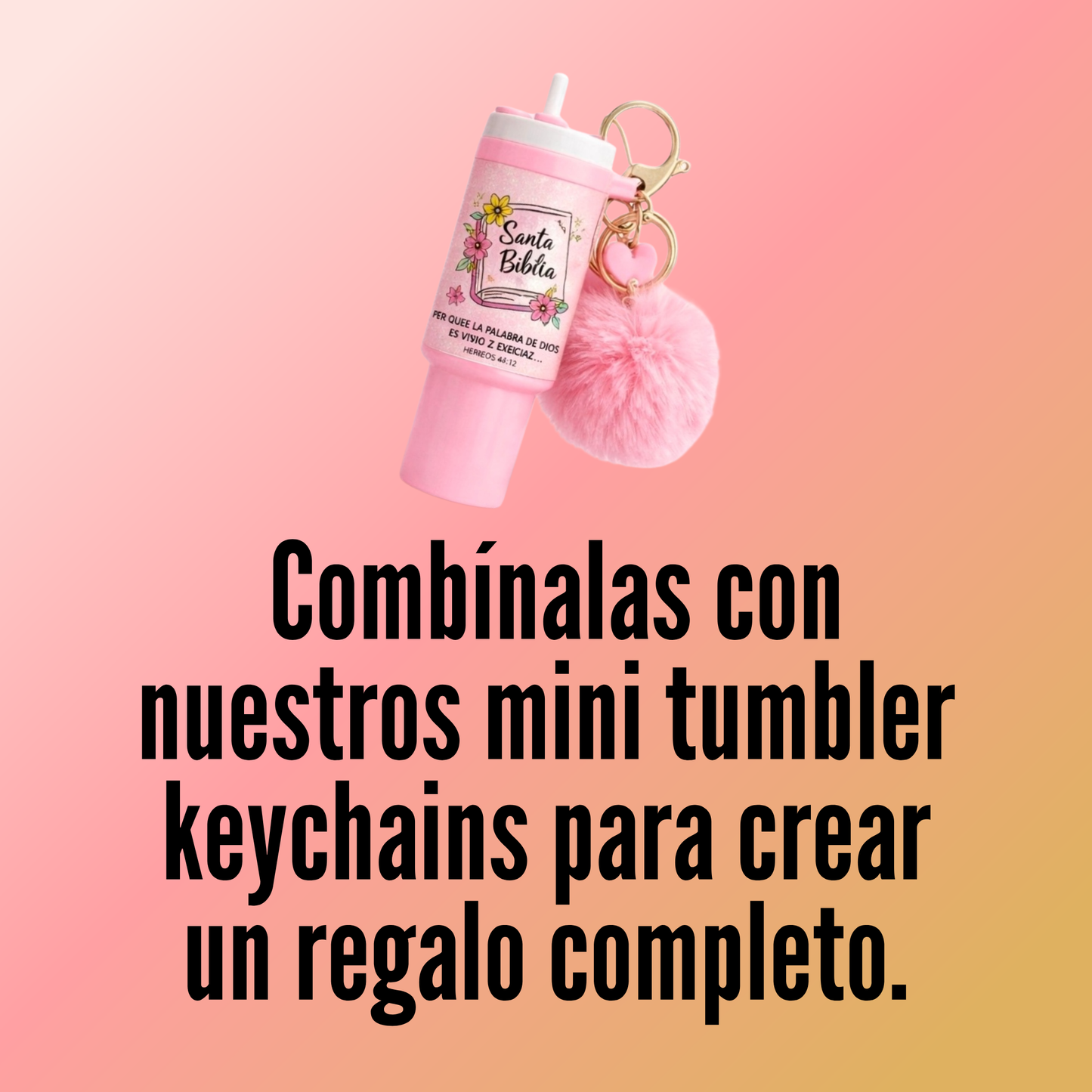 Tarjetas para Mini Tumbler 12pc Keychains con Mensajes