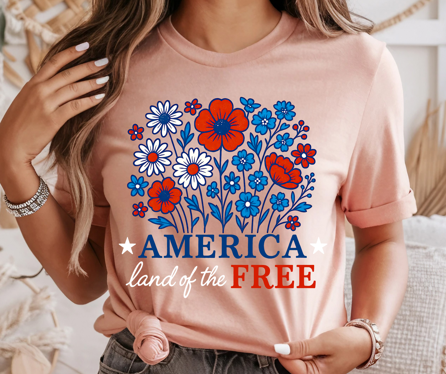 America land of the free DTF Shirt Transfer