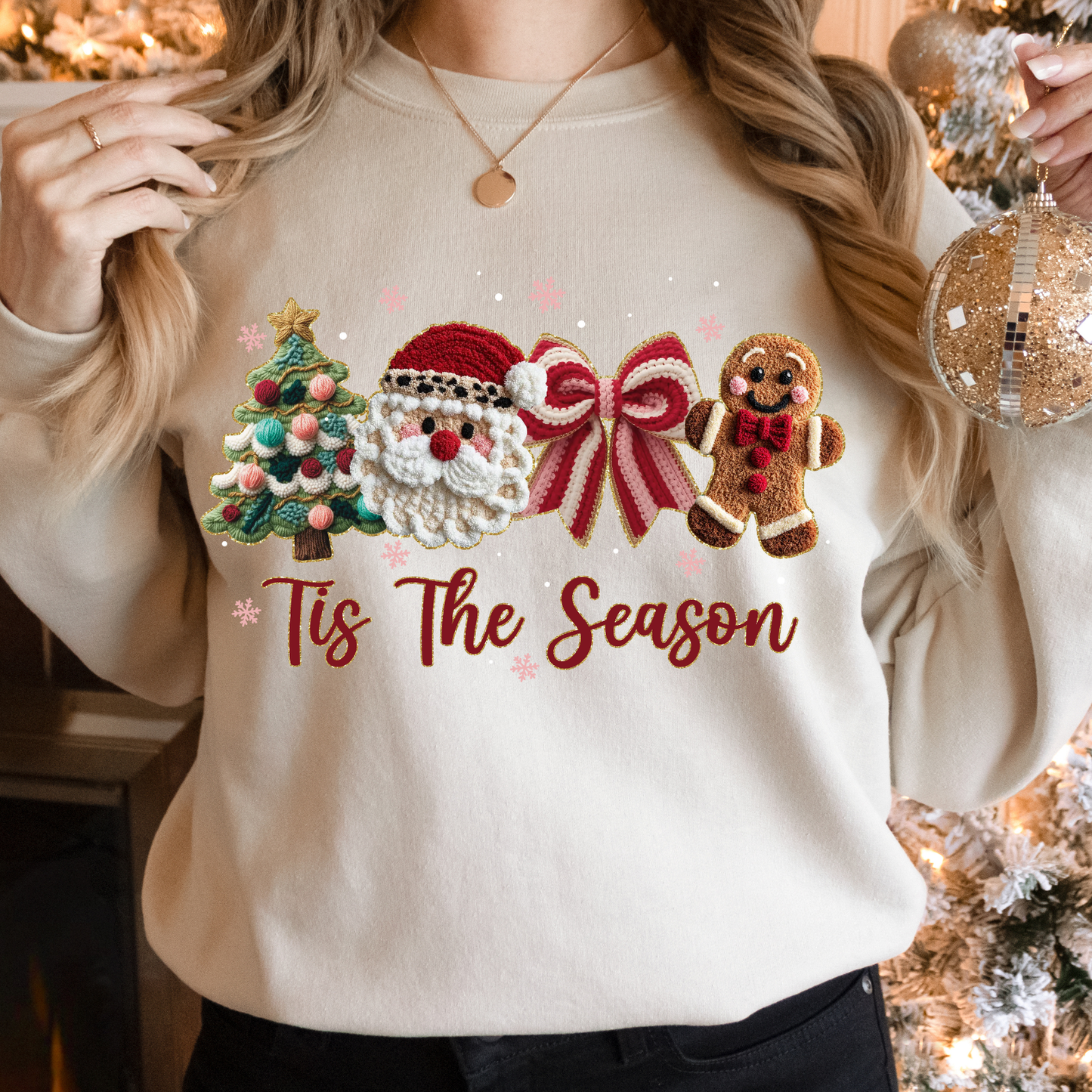 Tis the season Crochet Dtf Shirt Transfer