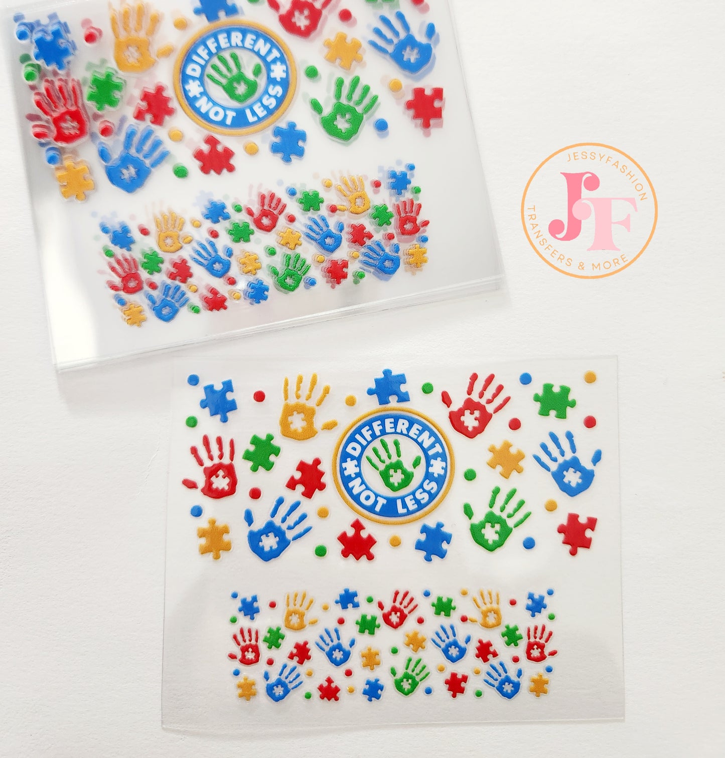 Autism mini tumbler uv dtf wrap